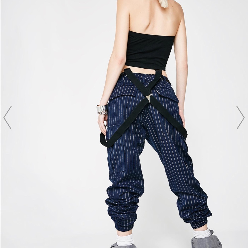 DOLLS KILL Pinstriped Suspender Pants
